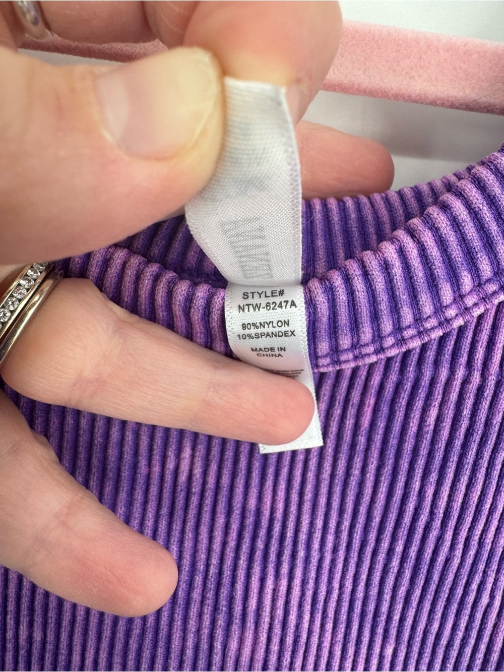 Zenana Purple Acid Wash Ribbed Crop Tank Y2K Festival Stretch Brami Top Size S/M - Picture 5 of 8